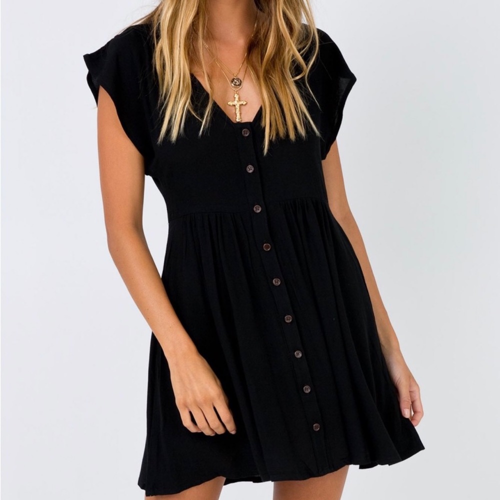 Princess Polly Black Buttoned Dress